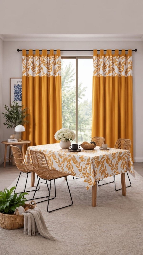 Producto - Combo tropical cortina larga con faldón y mantel - 8