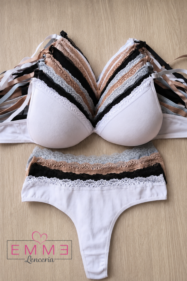 Producto - Modelo JENNY triang soft algodón y puntilla con less entera
