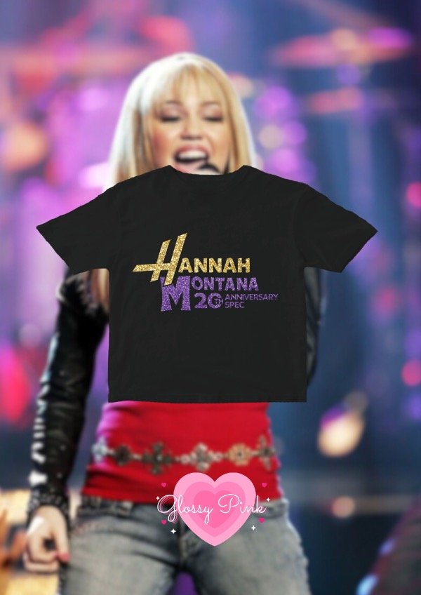 Producto - Baby Tee Hannah Montana 20th Anniversary - VINILO TEXTIL GLITTER