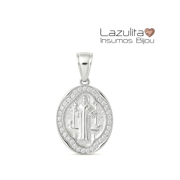 Producto - MEDALLA OVAL SAN BENITO ACERO CIRCONITAS
