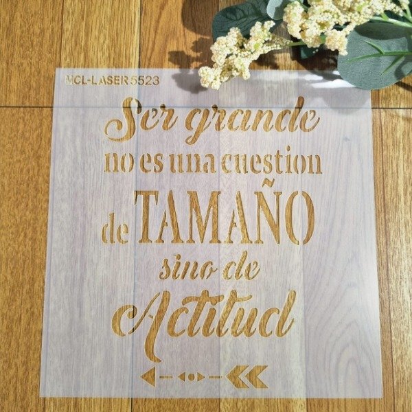 Producto - St 5523 de 20x20 cm Stencil Frase Ser Grande no es cuestion...