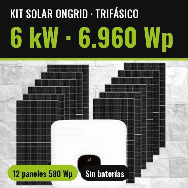 Producto - Kit Solar OnGrid 6kW 6600Wp x Día - Trifásico
