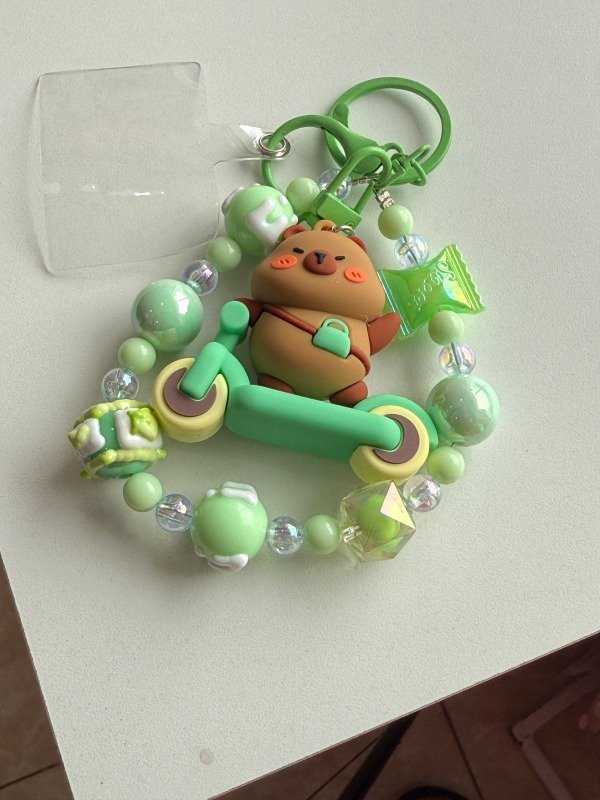 Producto - Correa Strap - llavero perlas capibara en monopatin