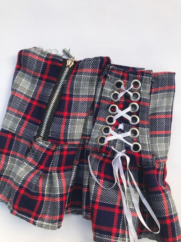 Producto - Pleated skirt cuadrille con ojalillos - 3