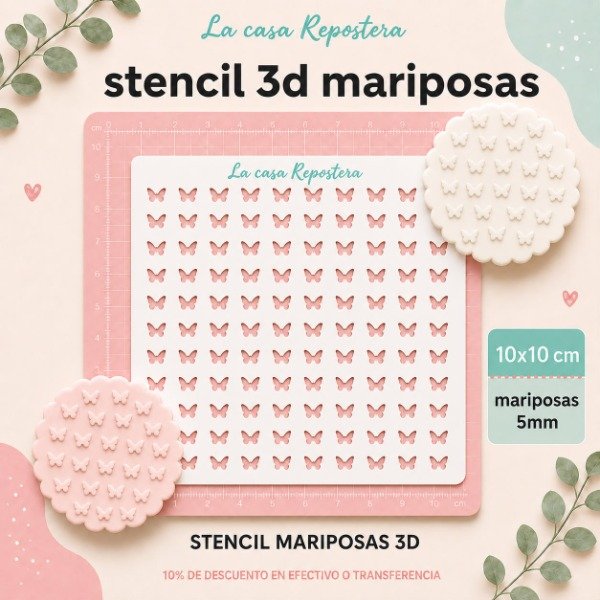 Producto - STENCIL MARIPOSAS 3D 10cm x 10cm