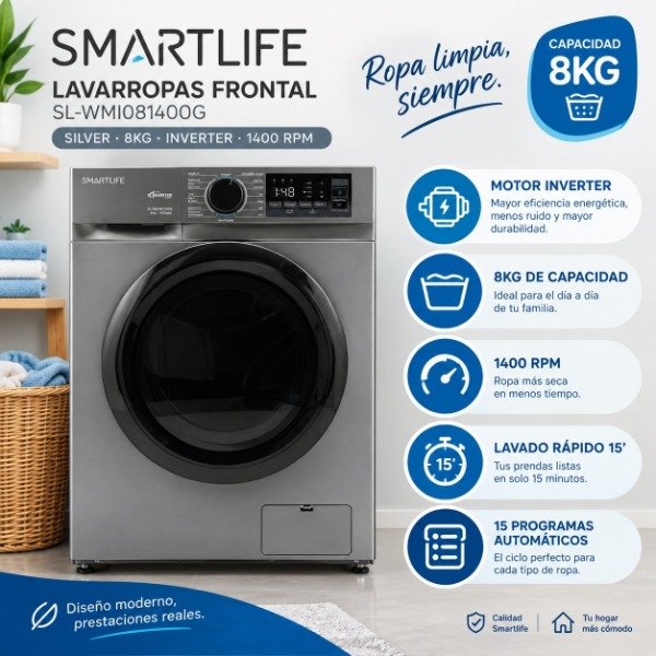Producto - LAVARROPAS SMARTLIFE 8KG INVERTER