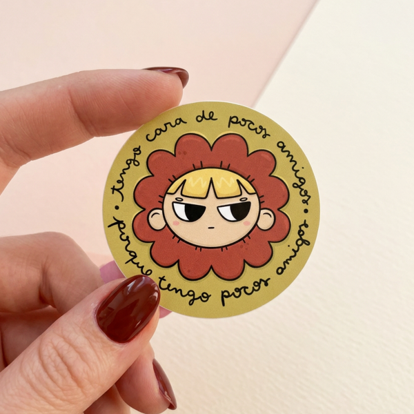 Producto - Sticker die cut Vinilo Pocos amigos (PREVENTA)
