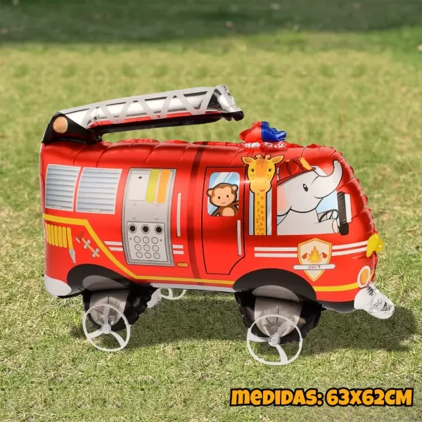 Producto - Globo Metalizado con Ruedas 24" Camion Bombero