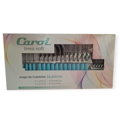 Producto - JUEGO CUBIERTOS 24 PIEZAS EN CAJA MANGO PLASTICO / CODIGO J8