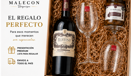 Producto - Caja de Regalo Rutini Cabernet Malbec + 2 Copas y Delicatessen - 4