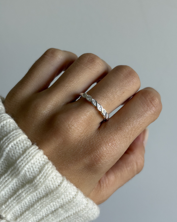 Producto - Anillo soga con cubic de plata 925 número 16