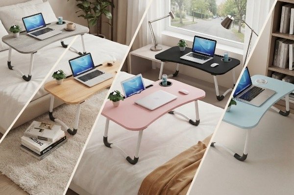 Producto - Mesa plegable desayunadora para laptop con apoya vasos F0041