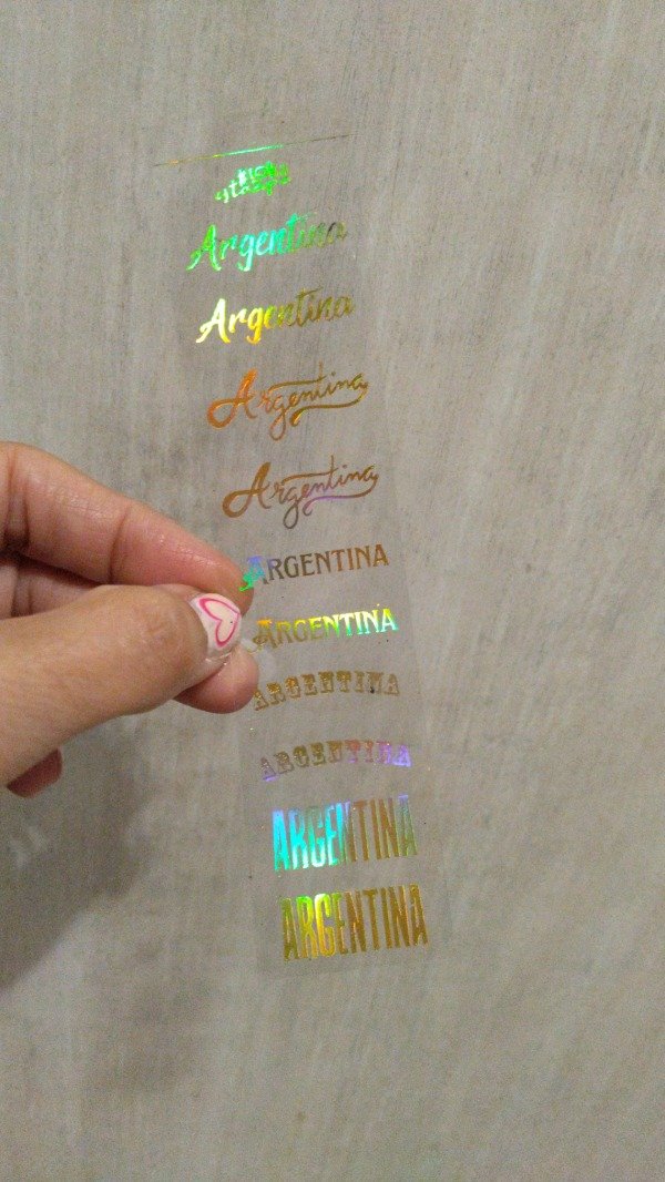 Producto - Estampa SHINE Acetato 3,5x14,5cm Argentina #7 para llaveros