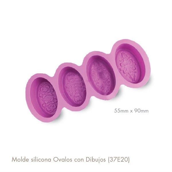 Producto - Molde silicona Ovalos con Dibujos (37E20)