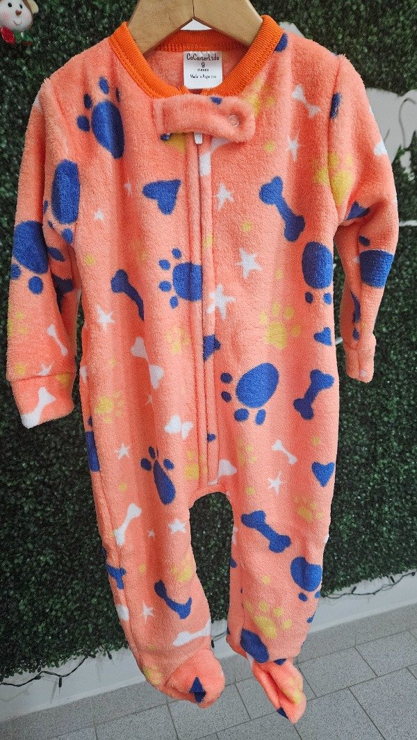 Producto - Enterito SOFT huellitas naranja