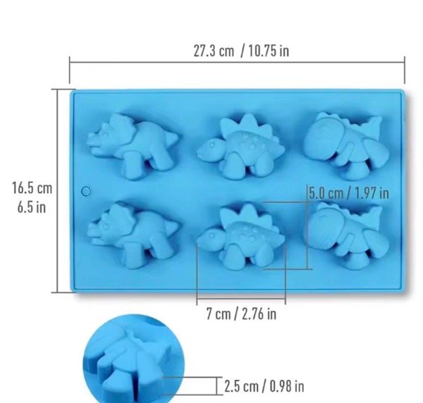 Producto - MOLDE SILICONA X6 DINOSAURIOS - 1