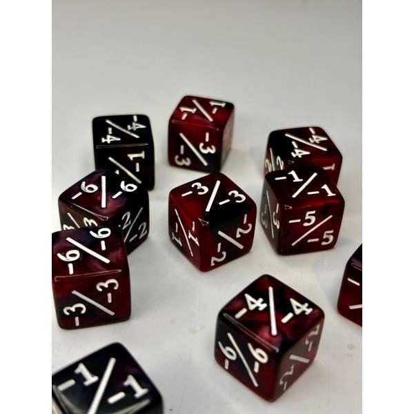 Producto - Set x10 Dados Contadores Negativos Rojos