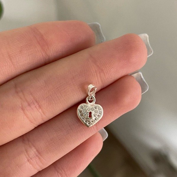 Producto - DIJE DE PLATA 925 CORAZON CANDADO