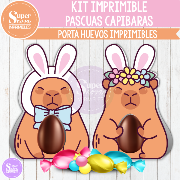 Producto - KIT IMPRIMIBLE PASCUAS CAPIBARAS PORTA HUEVOS