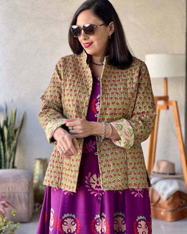 Producto - Chaqueta Hindi Verde Palta y Crema S M