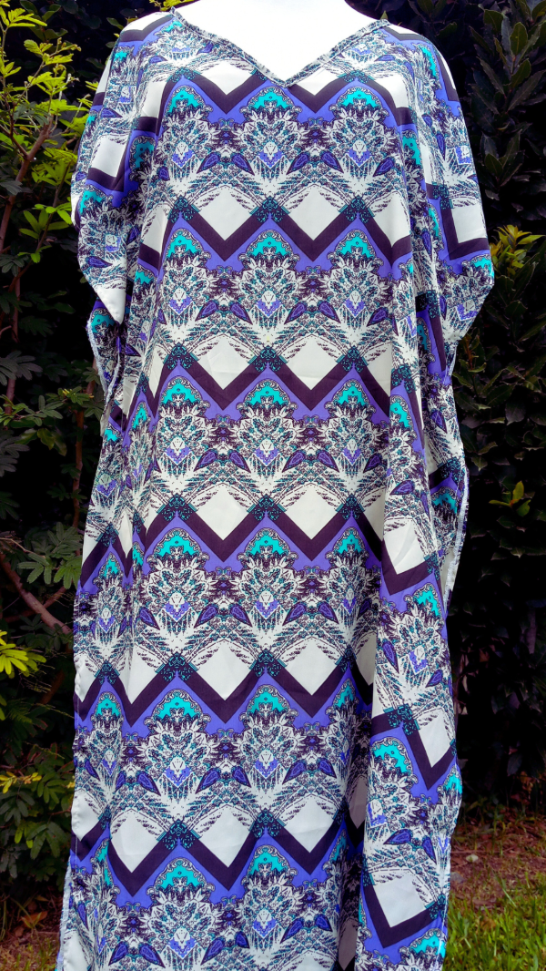 Producto - Vestido Kaftan Ziedit. Túnica En Seda Estampada. Talle L