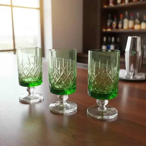 Producto - Copas de vino verdes x5