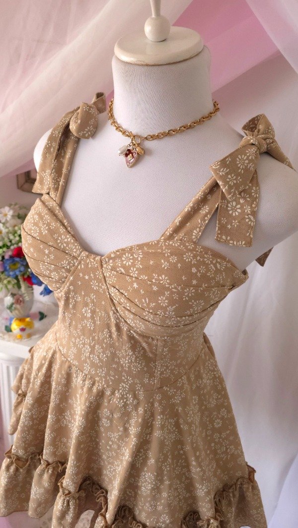 Producto - Vestido Coquette Nadinne Beige! IMPORTADO NUEVO - 6