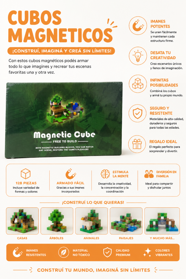 Producto - Cubos magnéticos verde bloques