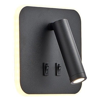 Producto - Aplique Velador Negro  Con Lector