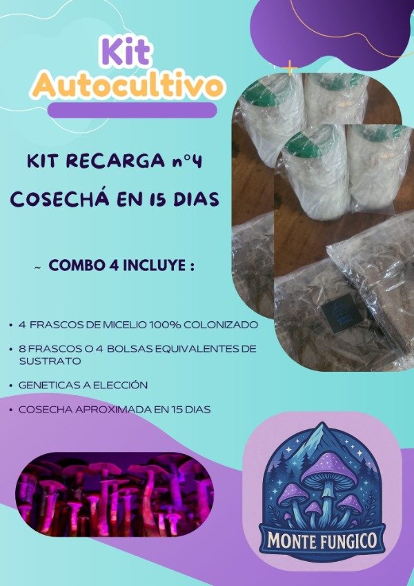 Producto - Kit Recarga Autocultivo  nro 4 Micelio + Sustrato