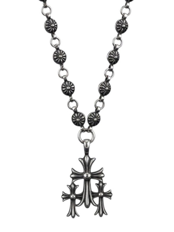 Producto - CRUZ TRIPLE CHROME HEARTS CON CADENA 70 CM - 0