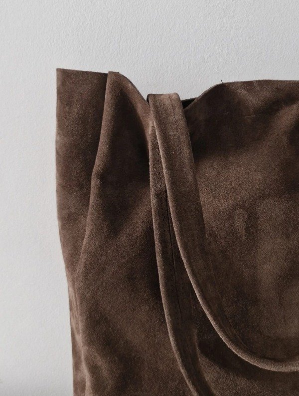 Producto - Cartera Tote cuero gamuzado chocolate - 2