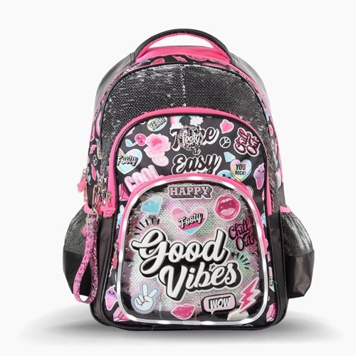 Producto - Mochila espalda 18" Footy Good vibes con luz