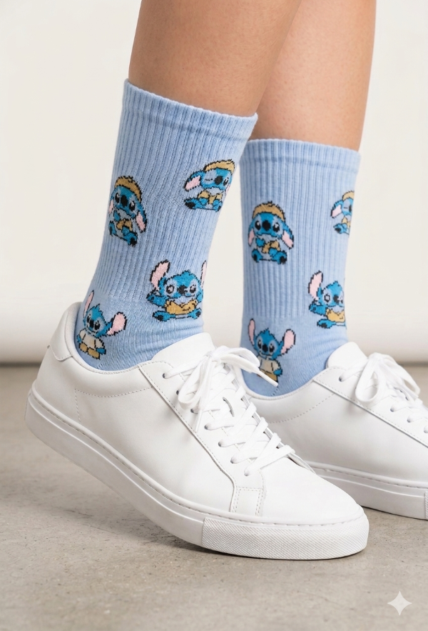 Producto - MEDIAS ADULTO PM STITCH CELESTE