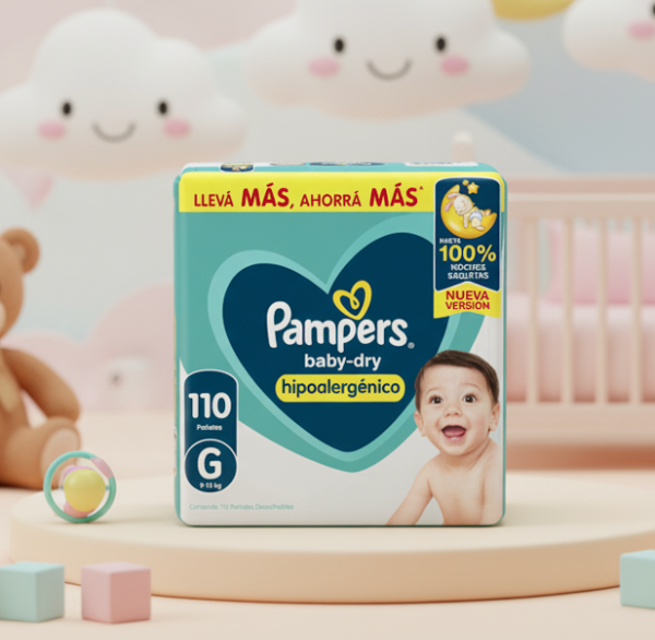 Producto - Pampers Baby Dry Hipoalergénico G x110 unidades (hasta 13 kg)
