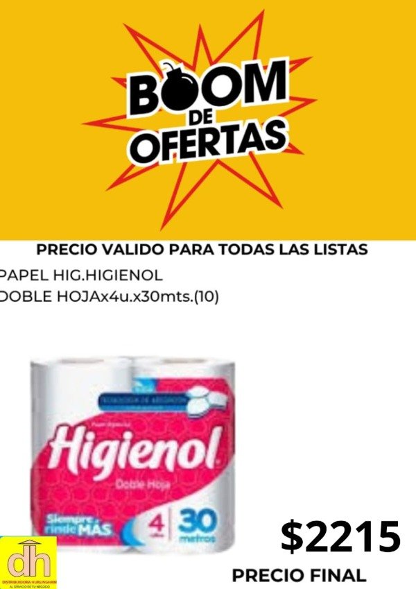 Producto - Papel Higiénico Higienol doble hoja 4x 30 Metros