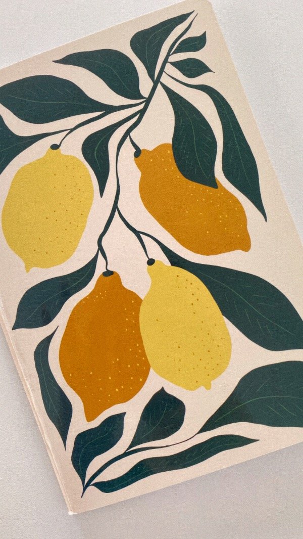 Producto - Cuaderno de diseño con hojas rayadas. Mediano. Limones