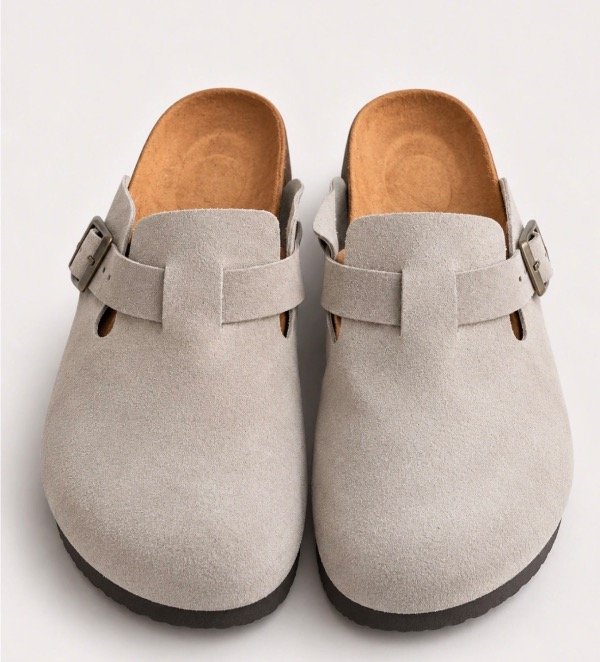 Producto - Zueco Gris De Gamuza - 1