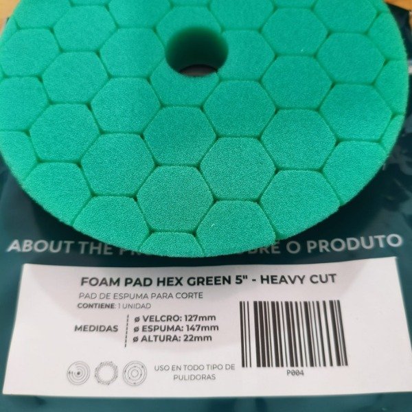 Producto - Pad Espuma Hexagonal Verde 5  Heavy Cut Pro Tools P004