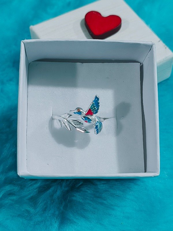Producto - Anillo colibrí esmaltado importado abierto