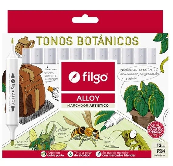 Producto - MARCADORES FILGO ALLOY - TONOS BOTANICOS X12
