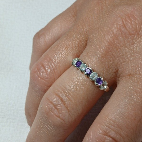 Producto - Anillo plata 925 Amatista y Topacio claro n19,5 - 2