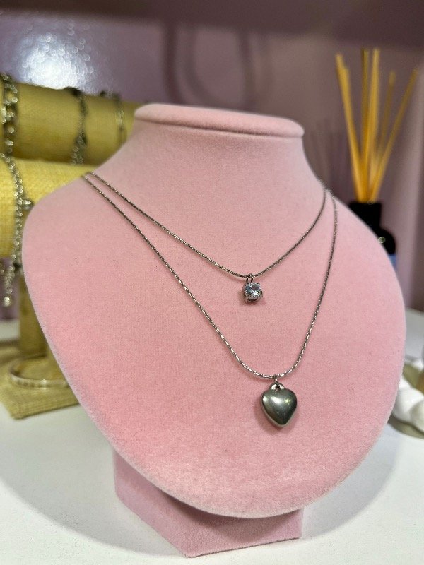 Producto - COLLAR DOBLE BABY HEART ACERO