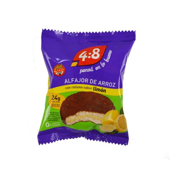 Producto - ALFAJOR DE ARROZ Sabor Limón SIN TACC 24g x 12 uni 4 8 GALLETAS