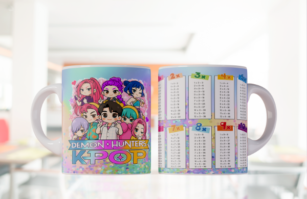 Producto - TAZAS TABLAS DE MULTIPLICAR GUERRERAS K-POP