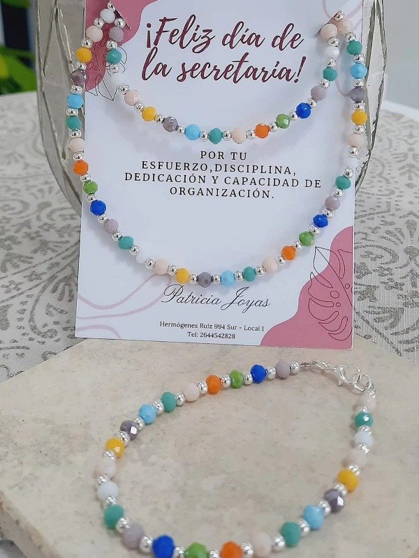 Producto - Conjunto chocker cristal y pulsera multicolor