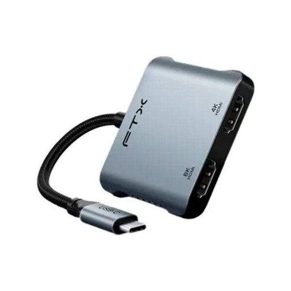 Producto - FTX HUB CT-CM2H8K-AG - USB-C - USB/USB-C/2x HDMI - Gris