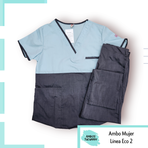 Producto - Ambo Eco Celeste corte Gris