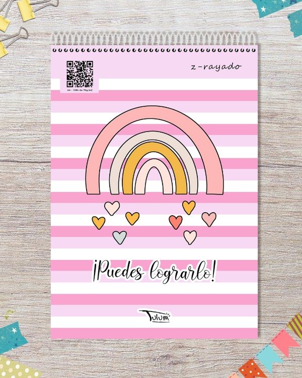 Producto - Cuaderno espiral arriba (p/ zurdos) rígido A4 100h dis. puedes