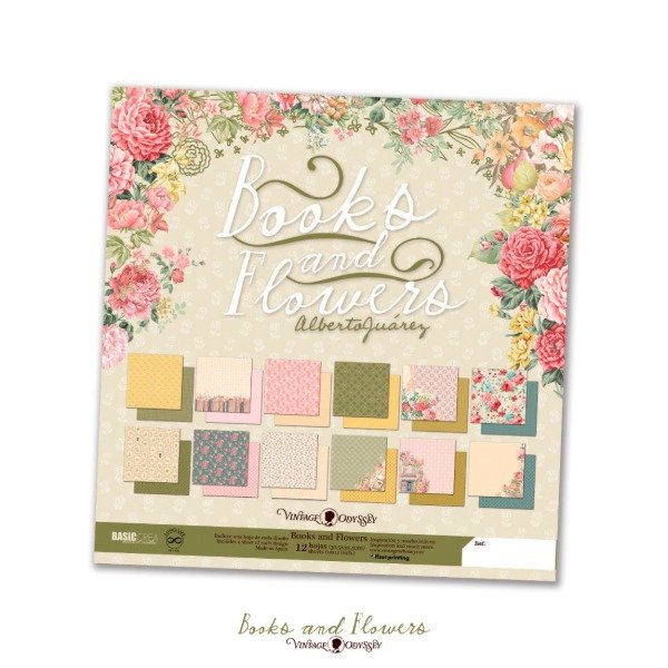 Producto - Books and flowers Paper Pad 12x12